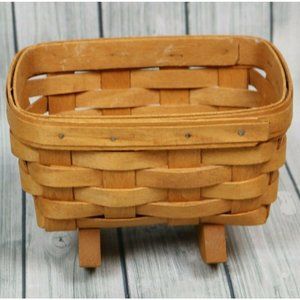 Vintage Authentic Longaberger 1993 Handwoven Small Rocker Basinet Basket 7x5"